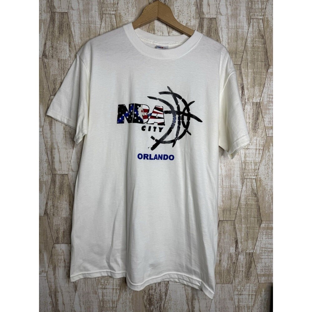 Vintage 90s NBA City Orlando Universal‎ City 1999 Shirt White Mens L